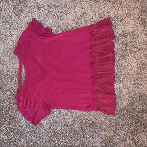francescas - pink/red baby doll top - size S